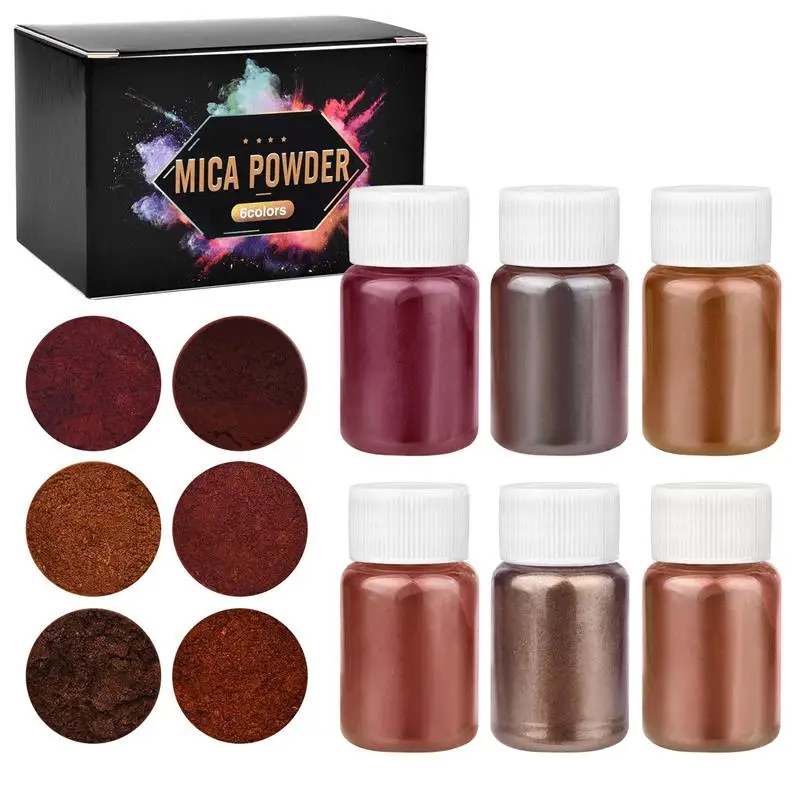 6-delige set epoxyhars kleurstof mica poeder gepoederde pigmenten set hars mica parelmoer hars parel doos verpakt micas kleurstoffen hars