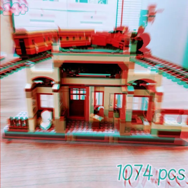 2026 New Retro Secret Realm Train Building Blocks 1074pcs, Elaborate Rail Terminal Bricks For Adult Desktop Showcase Collect