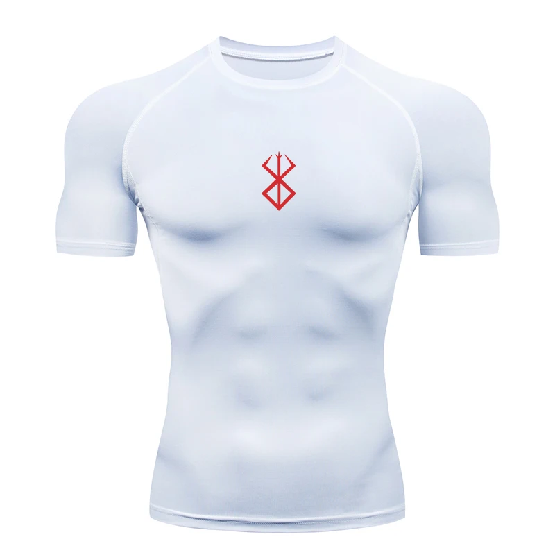 

Men's Bodybuilding Short Sleeve Compression Shirt Man Breathable Compression Shirt Quick Dry Workout Muscle Tight Shirts for Men