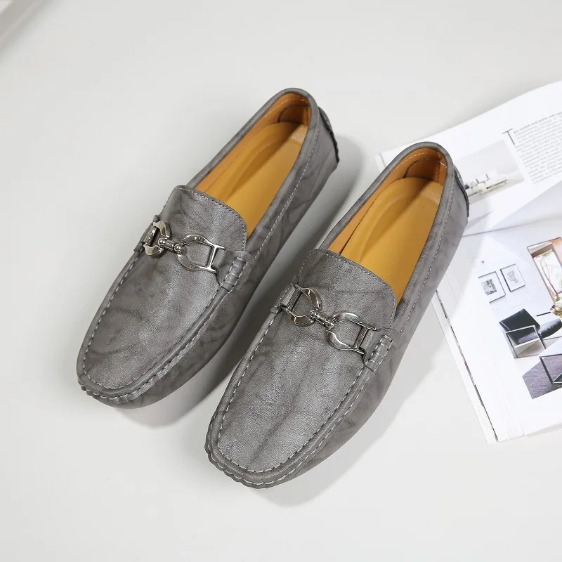 

YRZL Loafers Men Soft Leather Slip On Shoes Men Big Size 38-46 Comfortable Driving Moccasins Lightweight Breathable Casual Shoes
