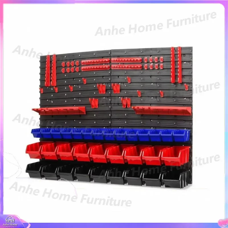 Wall Mounted Hardware Organizer Pegboard with Open Bins and Screwdriver Holders for Garage Workshop Tool Storage Display