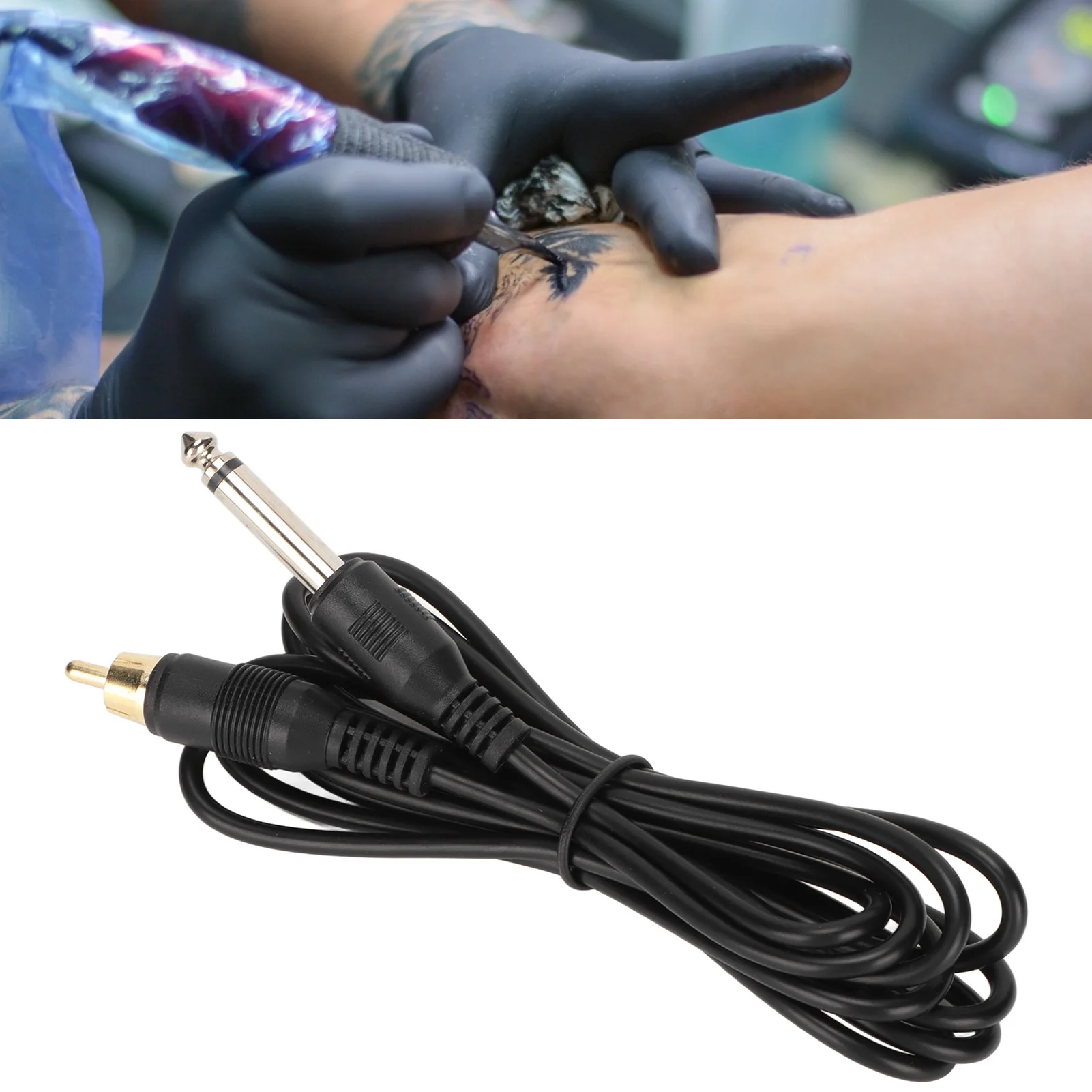 2m RCA Interface Tattoo Clip Cable Tattoo Machine Power Supply Connector Durable PVC Cord