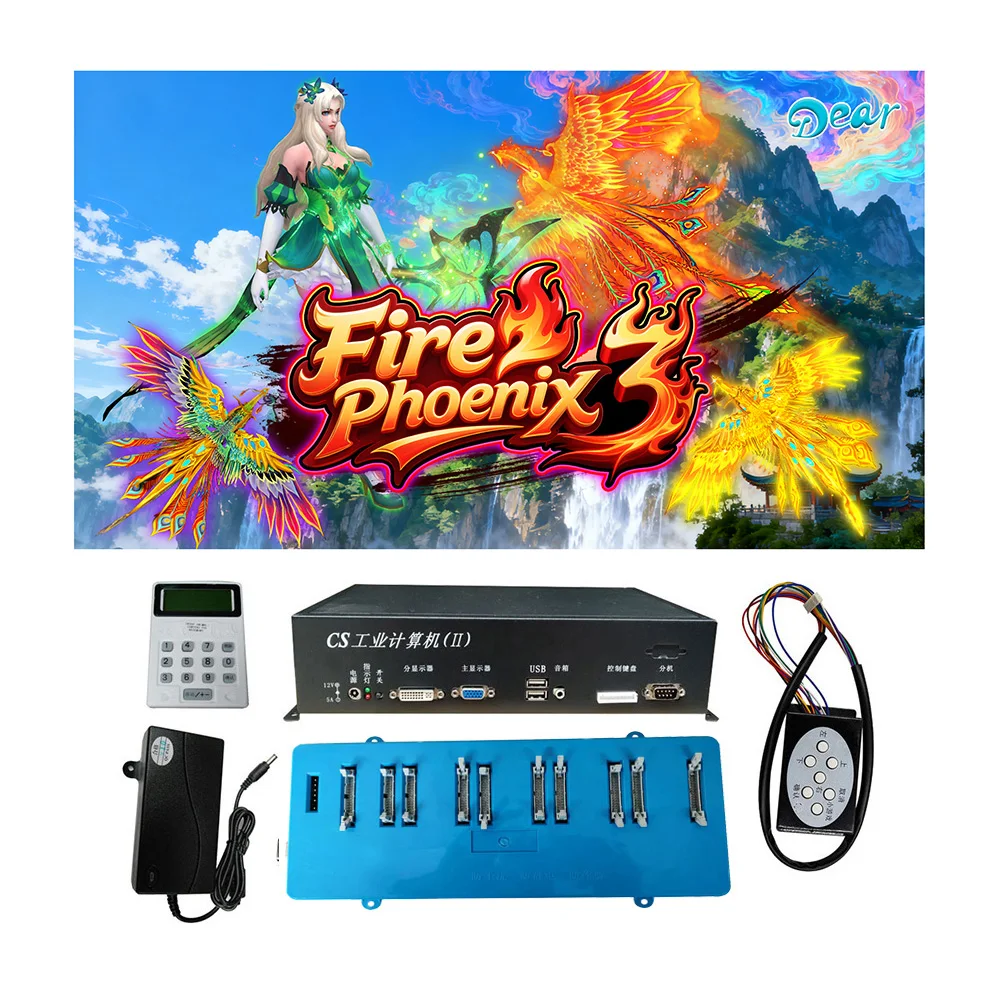 USA Popular Fire Phoenix 3 Fish Hunter Arcade Shooting Game Machine Host Accessories