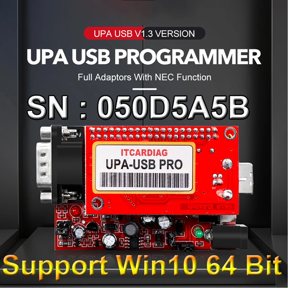 UPA USB Programmer V1.3 UPA USB PRO SN:050D5A5B with Test Cable SOP8 SOIC8 Chip Add Scripts Full Adapters ECU Chip Tunning Tool