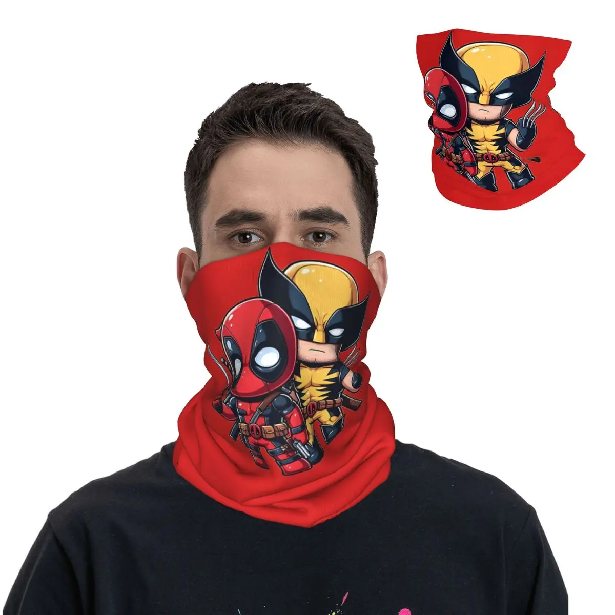 Claws & Chimichangas The Unlikely Bffs Disney Marvel Deadpool And Wolverine Bandana Neck Cover Printed Motocross Wrap Scarf