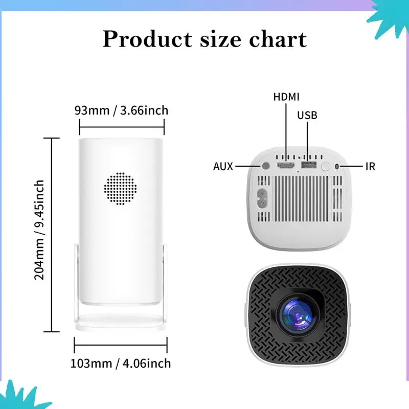 Mini proyector inteligente Android 11 Wifi 6 compatible con 4K 1080P BT5.0 proyector 1208X720p cine en casa enchufe de la UE