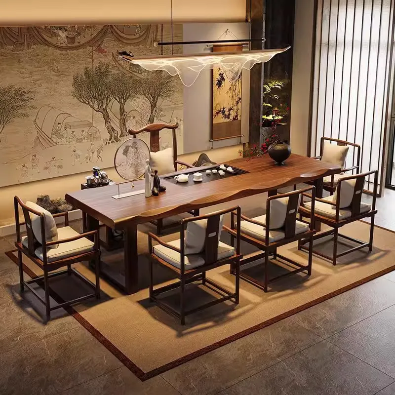 Meja teh kayu solid Cina baru