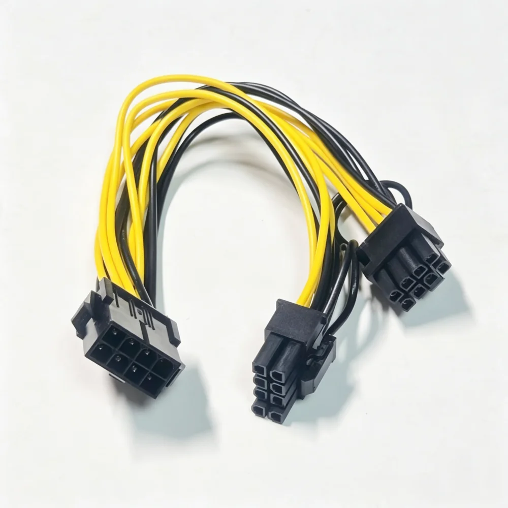 PCI-E power cable, pure copper, 8pin to 2pin, 8-pin 1-to-2 male to female GPU graphics card power cable