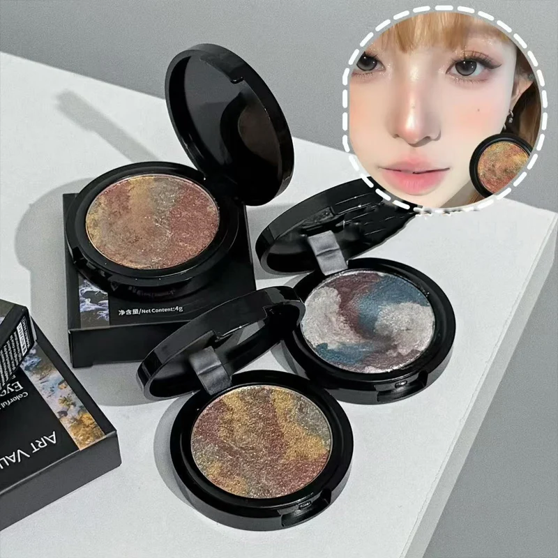 ソフトマーブルアイシャドウクリーム マッシュポテトテクスチャー ブルーホワイトシャンパンメタリックシマーアイシャドウハイライター ブライトンズメイクアップ