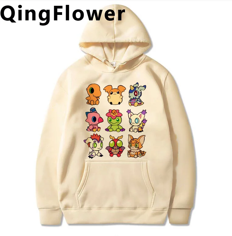 

digimon hoodies men Fleece y2k aesthetic aesthetic Korean style clothing men japanese pulls