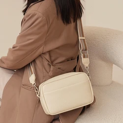 Wide Strap Women Crossbody Bags Solid Classic Ladies Handbags Square Women Bags Shoulder Fashion Crossbody Sling Bags