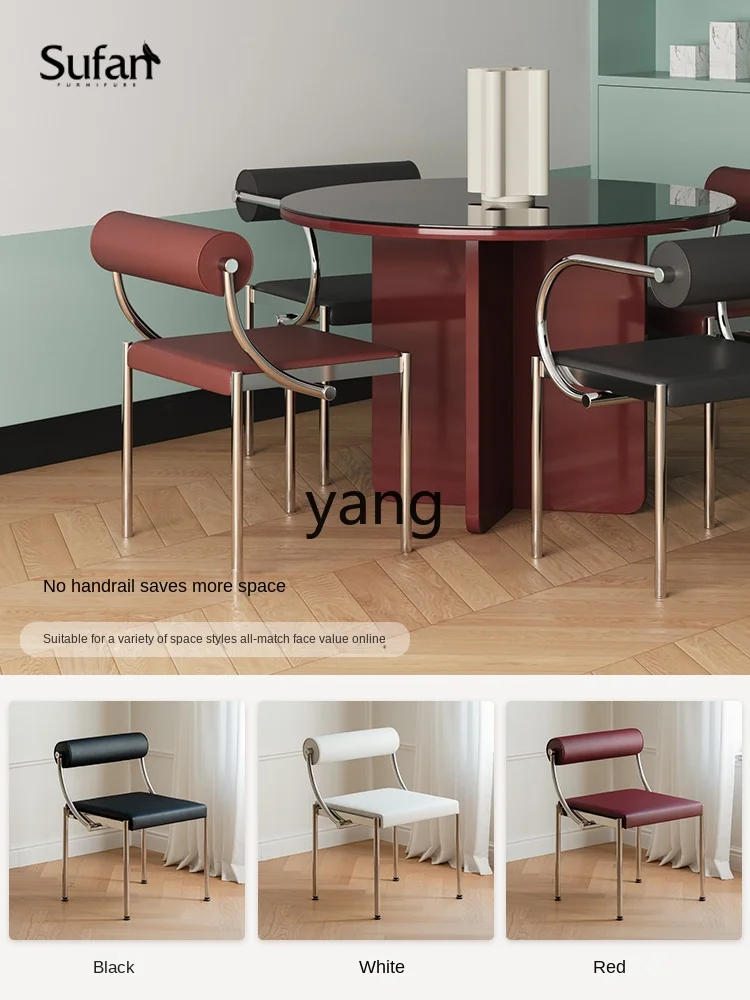 Yjq Designer Dining Chair Retro Style Stainless Steel Chair Study Model Room