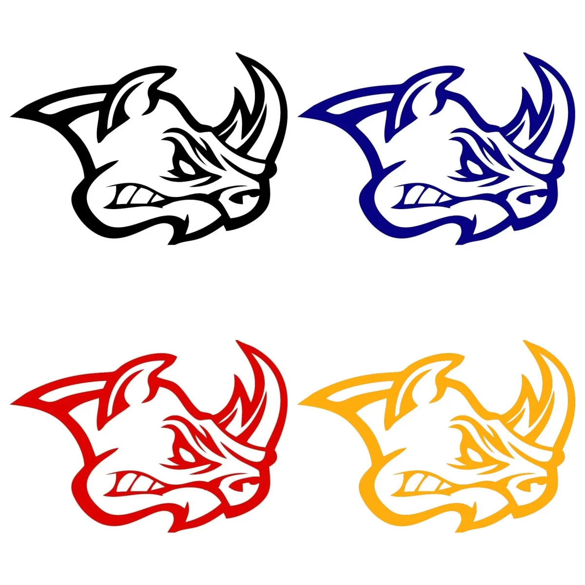

Personality Angry Rhino Car Stickers for Laptop Bumper Motorcycle Windows Exquisite Waterproof Vinyl Decals Decoration
