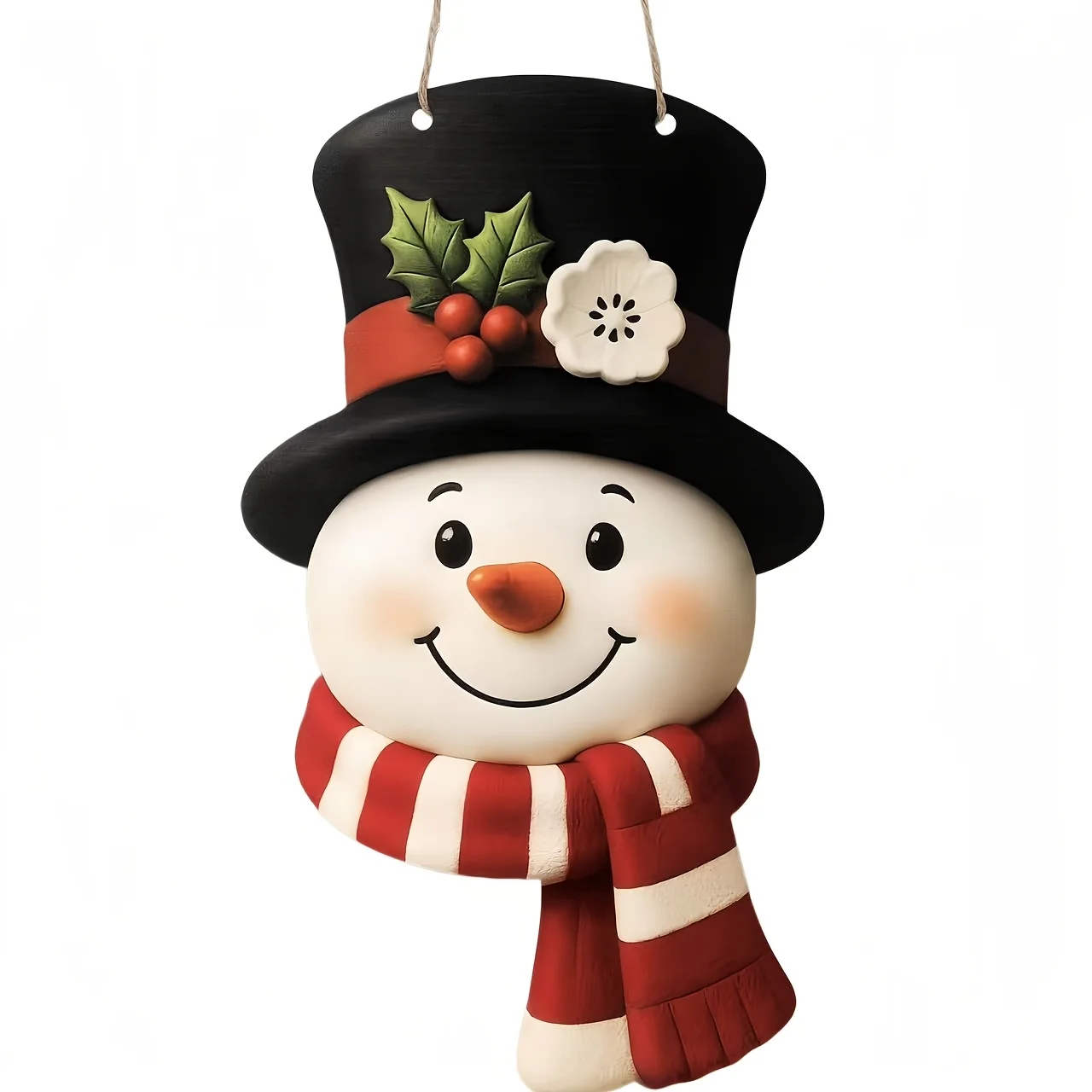 Christmas Winter Snowman Hanging Ornament, Farmhouse Countryside Christmas Door Welcome Wreath Decor,Halloween, Christmas