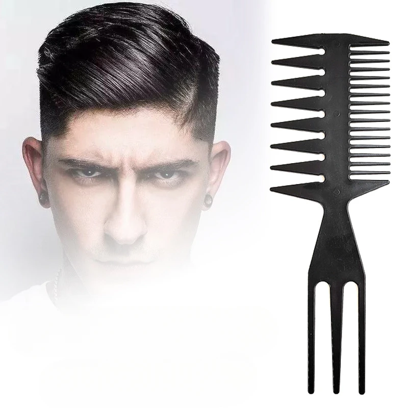 

Men's Large Back Hair Comb Fish Bone Hair Styling Oil Hair Comb Art Painting Comb Plastic