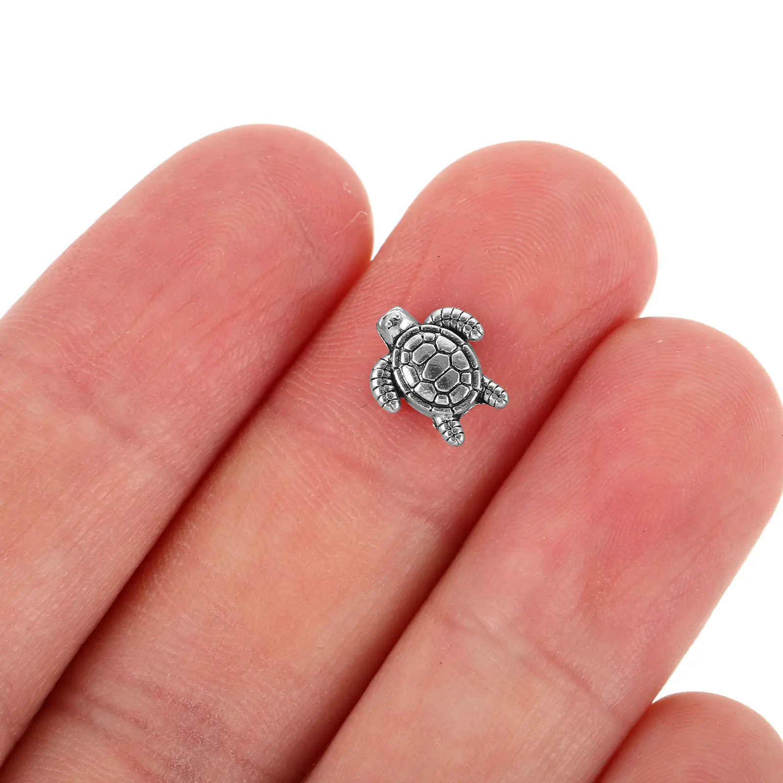 

100Pcs Retro Alloy Turtle Spacer Beads Jewelry Making Supplies DIY Necklace Making Beads Bracelet Earrings Brooch Curtain Hair
