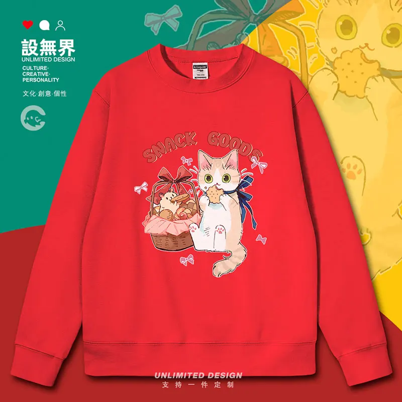 Bowtie Foodie Little Orange Cat Cartoon Fun mens hoodies pullovers long sleeve sports winter clothing clothes autumn winter