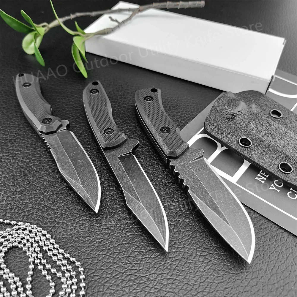 

3 стиля, нож с фиксированным лезвием высокой твердости, черный, каменный, 8Cr13Mov, лезвие G10, ручка, небольшой карманный нож для кемпинга, пешего туризма
