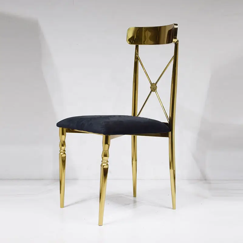 50pcs)f30  Gold Stainless Steel Dining Chair Cushioned Fabric Iron Material for Indoor Outdoor for Hotels Kitchen Home Furniture