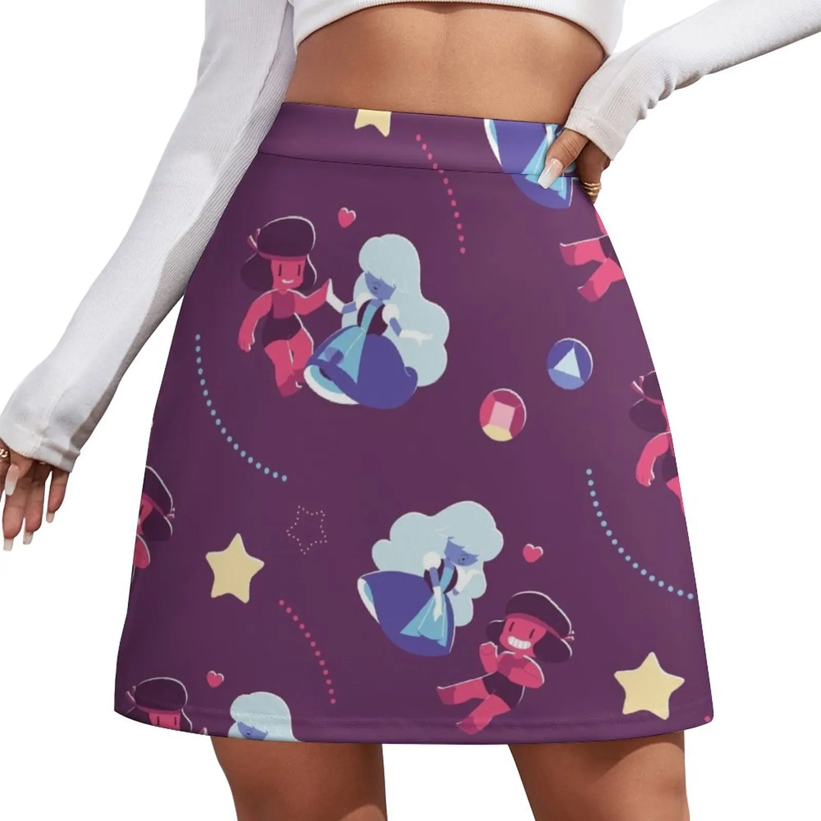 Ruby & Sapphire Mini Skirt luxury designer clothing women School uniform