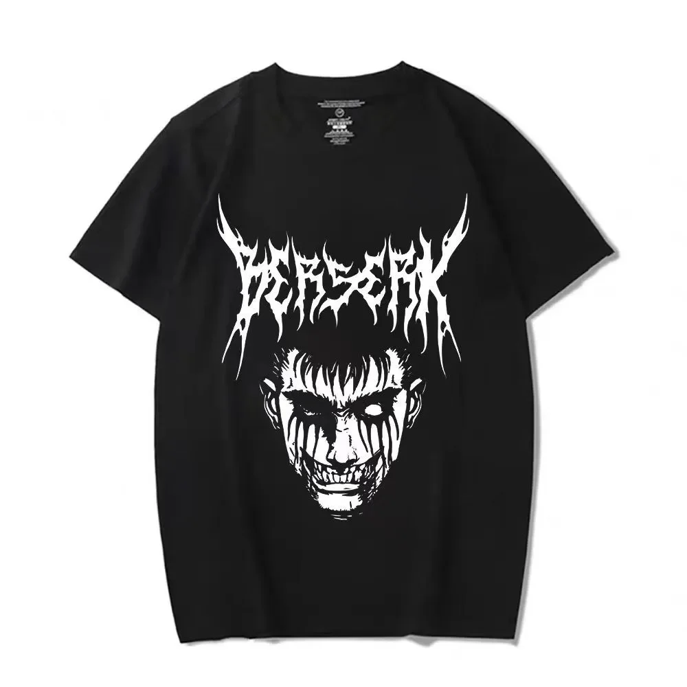 Berserk T Shirts Guts Funny T Shirt Men Cool Manga Graphic T-Shirt Japanese Anime Women Cotton Harajuku Manga Hip Hop Tops Tees