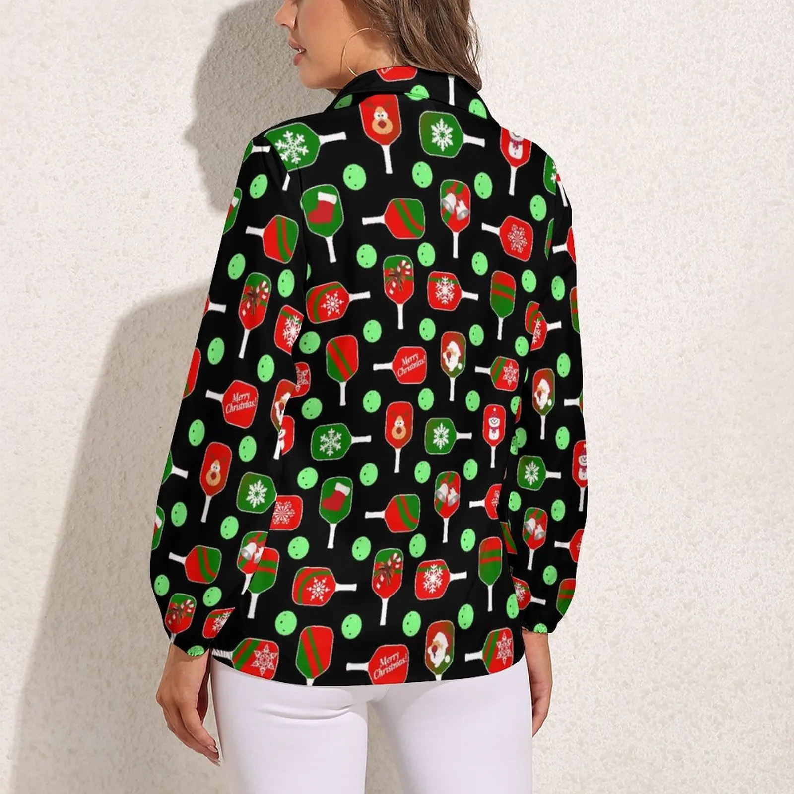 Paddles Ball Loose Blouse Christmas Pickleball Street Fashion Oversized Blouses Woman Long Sleeve Pretty Shirt Custom Clothes