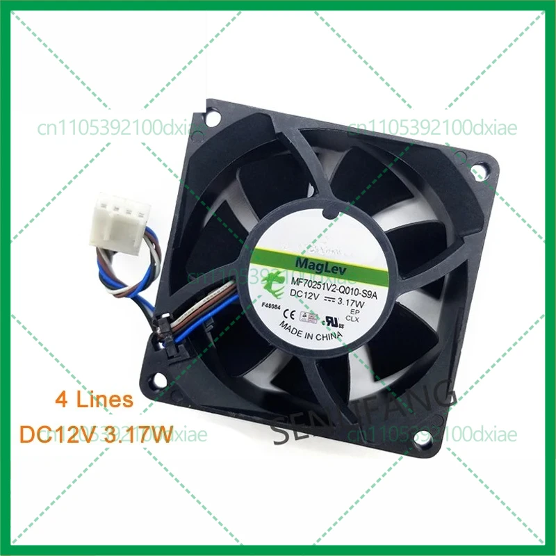 New 7025 MF70251V2-Q010-S9A DC 12V 3.17W 4-Line 70x70x25MM Server Square Fan Cooling For Sunon