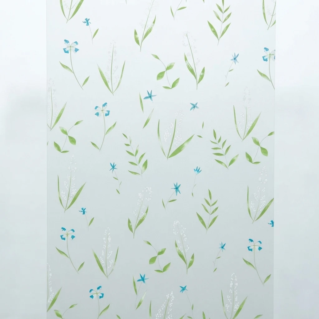 Frosted Botanical Self-Adhesive Window Film 96% Waterproof Scratch-Resistant UV Protection Privacy Glass Sticker for Home Decor