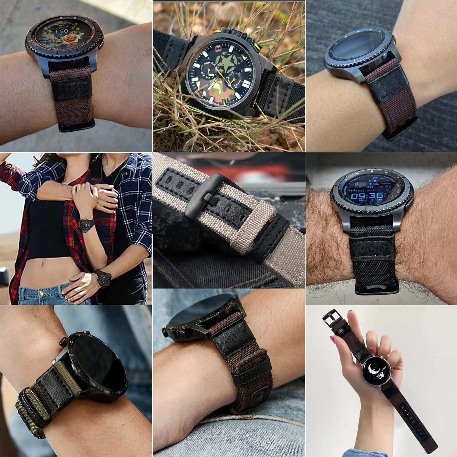 Nylon Quick Release Watch Bands,Replacement Canvas Fabric Sport Strap,20/22mm Military Style for Watch band image 6
