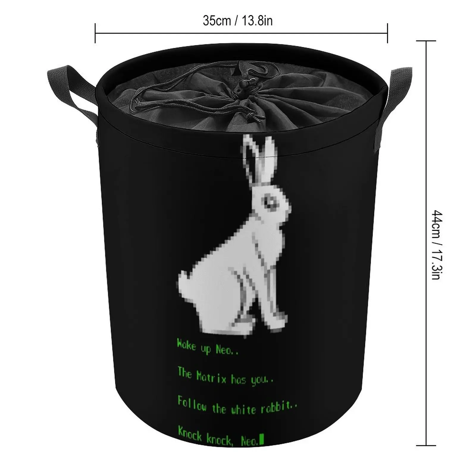 Wake Up Neo Follow The White Rabbit Storage Box Vintage Laundry Basket And Great to The Touch Portable Storage of Pet Toys Dust