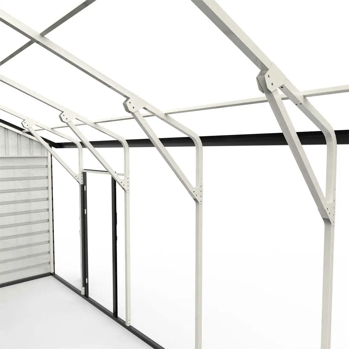 23' X 22' Eco-Friendly Double Garage Metal Shed Steel Frame Easily Assembled with Side Entry Door for Storage Customized