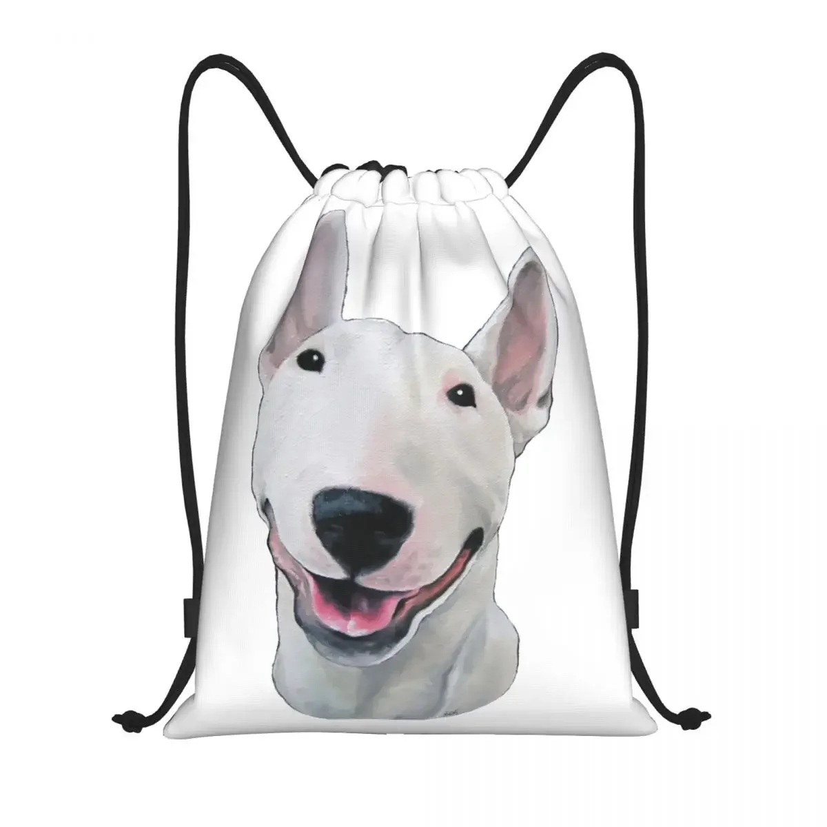 

Bull Terrier Drawstring Backpack Sports Gym Bag for Men Women Funny Print Dog Puppy Shopping Sackpack