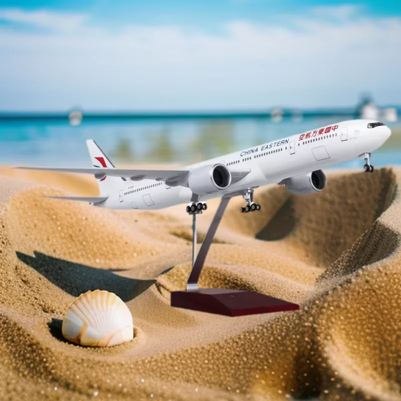 

Airbus B777 47CM Plane NEO China Eastern Airlines Aircraft Model Miniature Airplane W LED & Landing Gear Resin Display Ornament
