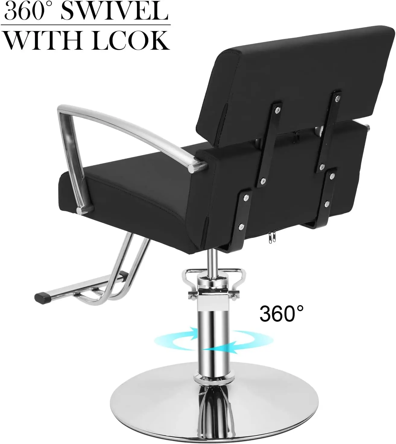 Chaise de barbier pour styliste, chaise de coiffeur résistante à 360, avec pompe hydraulique pour couper les cheveux