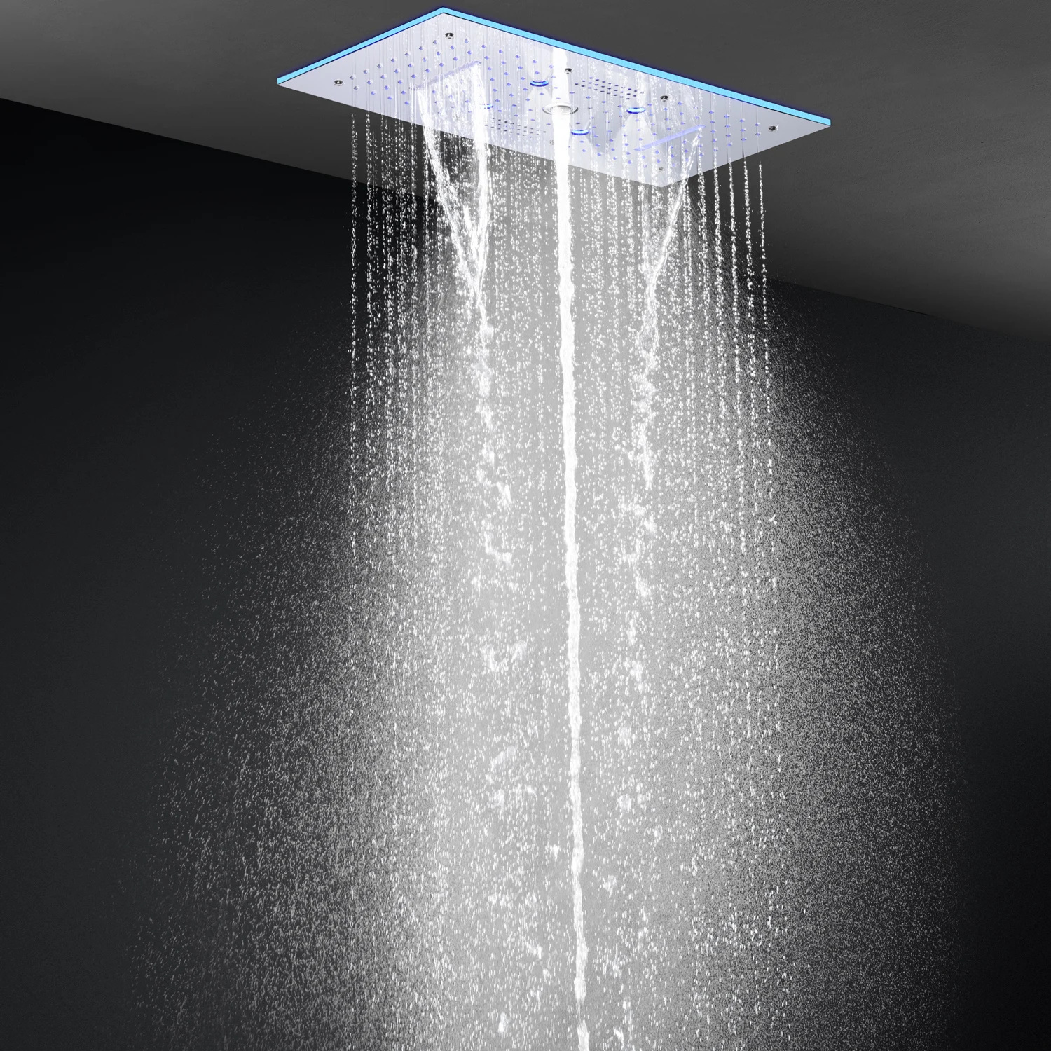 Imagem -03 - Música Led Shower System Grupo Cachoeira de Chuva de Teto Cabeça de Chuveiro de Névoa 600x300 mm Torneira Misturadora Termostática do Banheiro Alta Qualidade