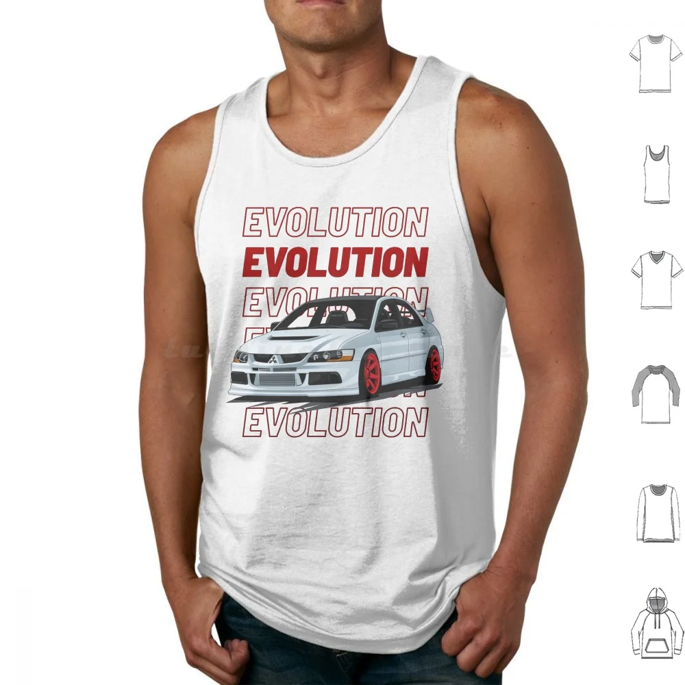 Mitsubishi Evolution Tank Tops Print Cotton Mitsubishi Lancer Evo Evolution Evo 8 Evo Viii Ralliart Evo 7 Evo 9