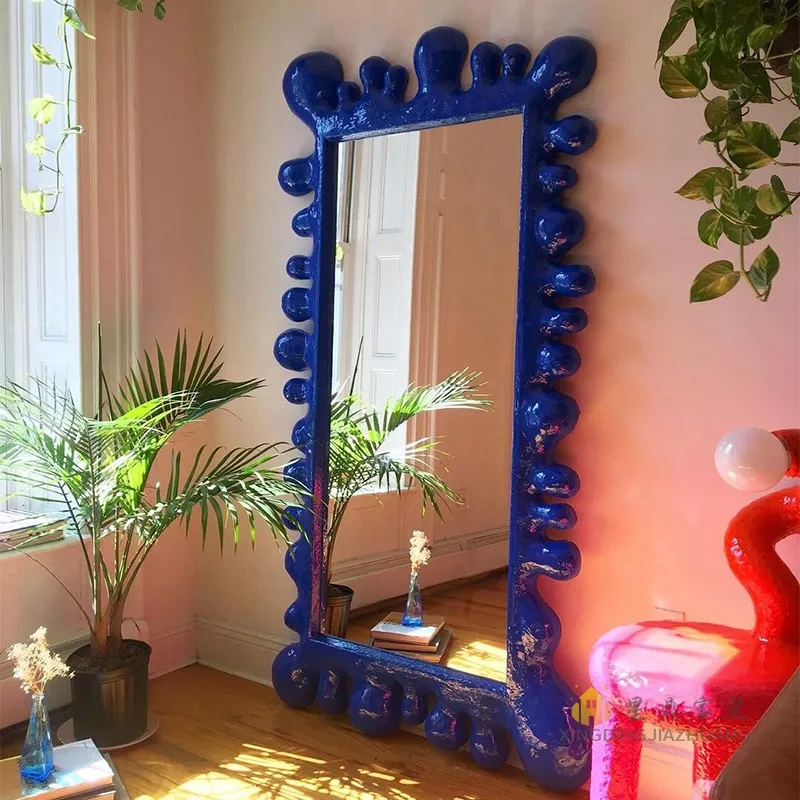 Irregular Nordic Decorative Mirrors Aesthetic Full Body Standing Art Living Room Mirror Garden Flower Espelhos Home Products