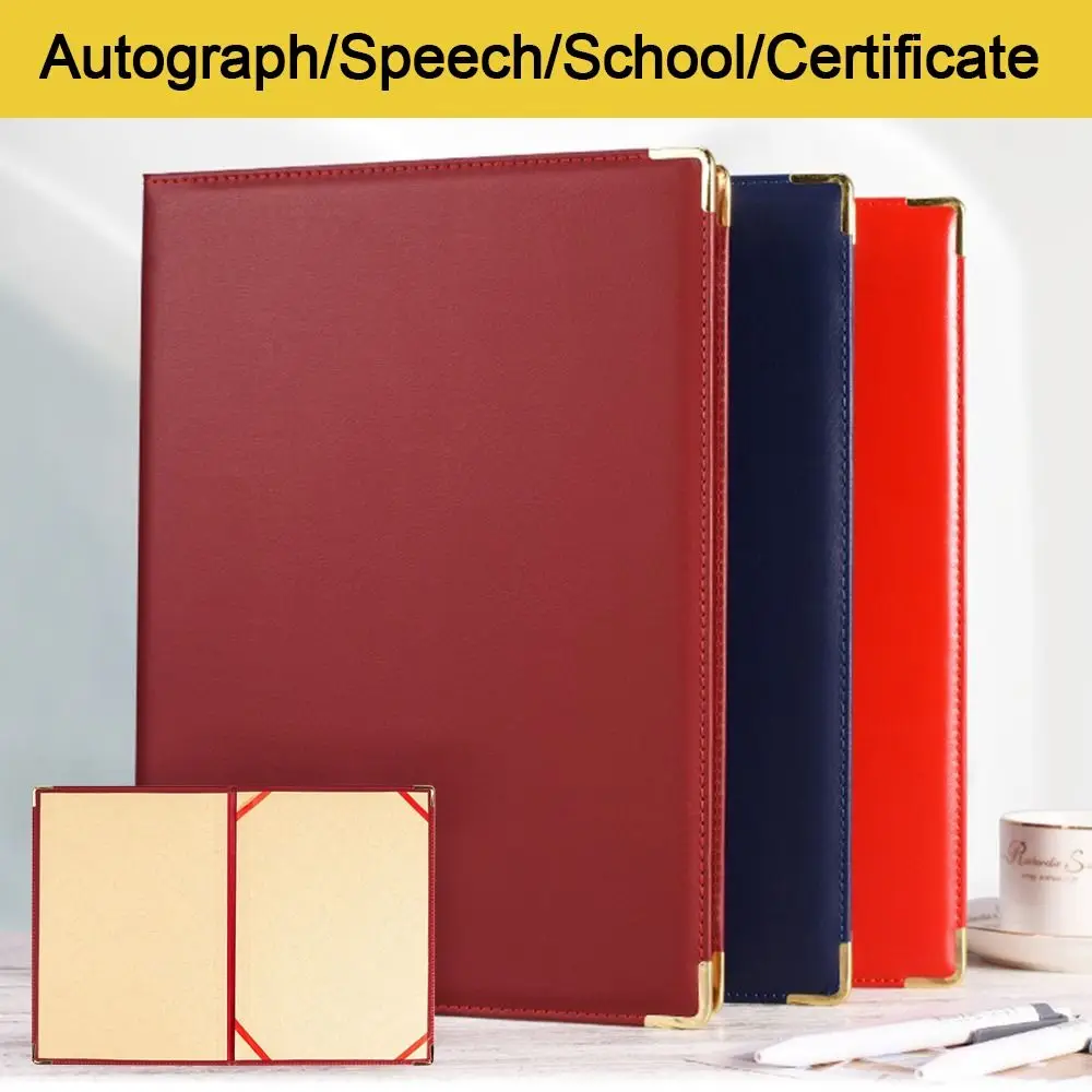 

Good Quality PU Leather Blank Folder A4 Thicken Paper Cover Speech Folder