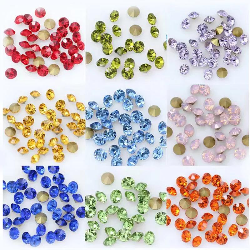 Sparking Luxury Mixed Colors Mix Sizes 36-144pcs ss2 to ss45 Pointed  Back Crystal  Rhinestones glass strass chaton stones Diy
