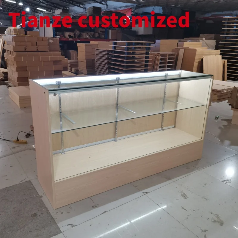 (Customized) Hot Sale Convenient Store Furniture Display Glass Counter Smoke Shop Glass Display Showcase