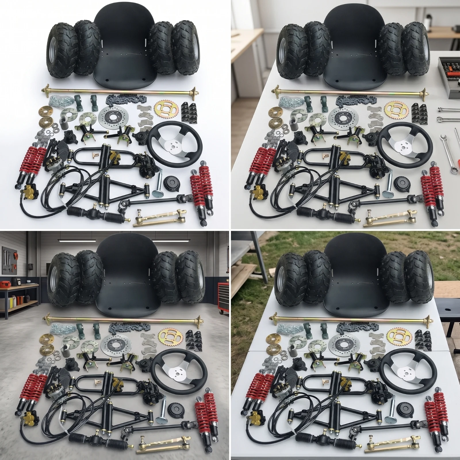 Go-Kart Conversion Kit High-Strength Go-Kart Parts Kit with Axle Long-Lasting Compatible for DIYers, Garage Projects, off-Road - view 4