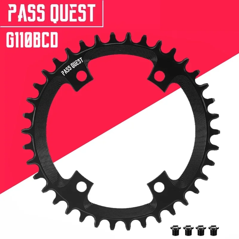 

PASS QUEST G110BCD four-claw tooth plate positive and negative teeth single sprocket for CRX crank special Bicycle Accessories