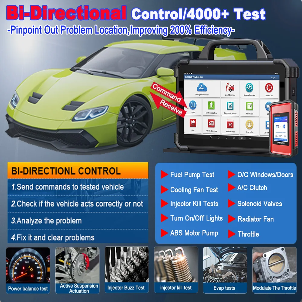 Launch X-431 PAD VII Pad7 with Smartlink C VCI Automotive Diagnostic Tool Support Online Coding and Programming