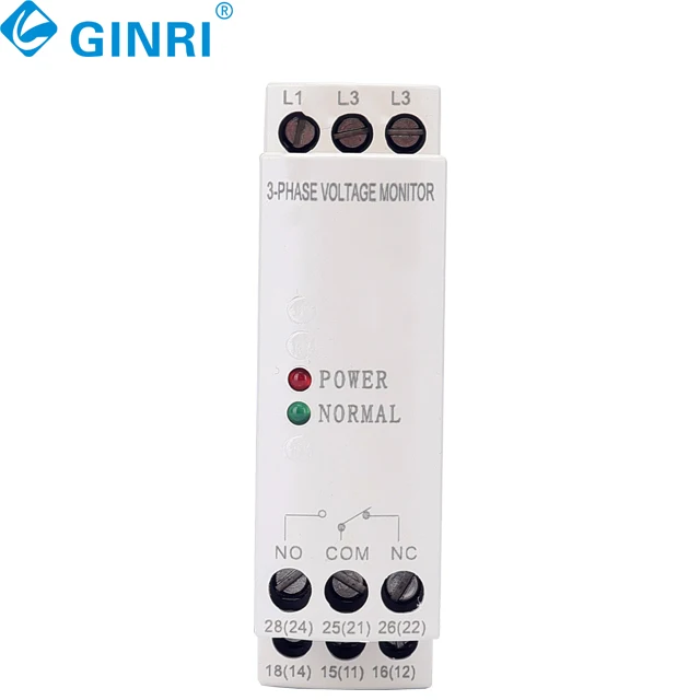 GINRI JVRD6 3 Phase Failure Voltage Monitor Phase Reversal Protective Relay Voltage Relays