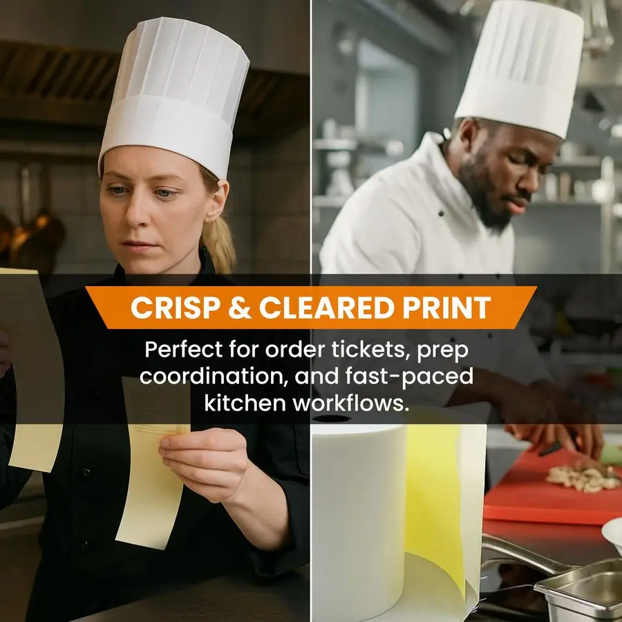 Rolls 2 Ply Kitchen Printer Paper White Yellow Carbonless Rolls 3 x 95 Feet Receipt RollsCompatible with Star SP700 Printer Pape