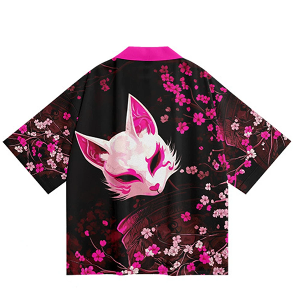 

Many styles of Fox print Japanese anime Kimono 2025 Summer women Men's Cosplay Haori Oversized cardigan Yukata Streetwear tops