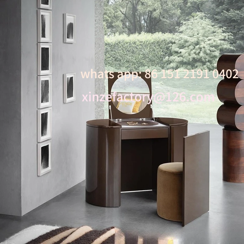 Customizable Premium Dresser Storage Cabinet Integrated Modern Light Luxury Household High-end Solid Wood Mirror Makeup Table