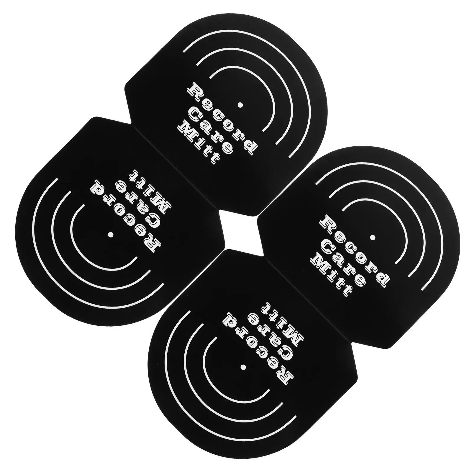 2Pcs Black Vinyl Record Cleaning Mitt Soft Non Abrasive Anti Static Record Handler Pad for Djs Collectors Music