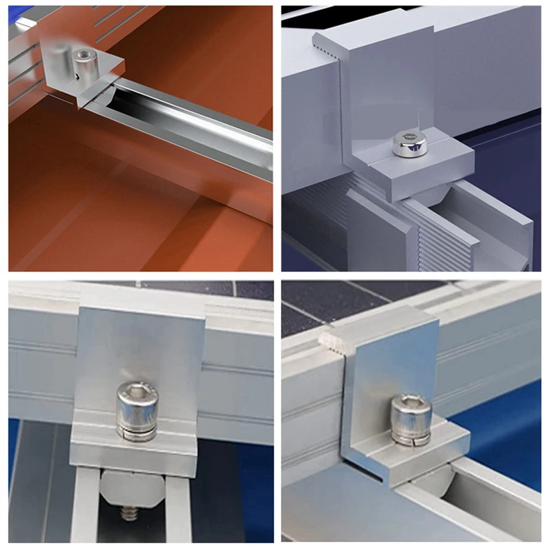 Braçadeira de suporte ajustável para painel solar, clipe de montagem, braçadeira de extremidade solar 35mm para fixação de painel solar, durável, fácil de usar