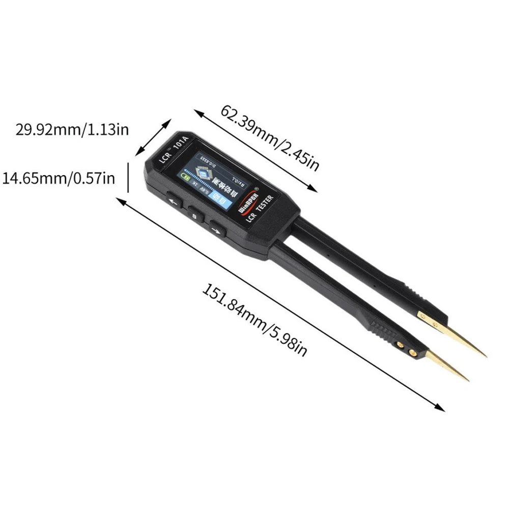 LCR Digital Tweezer Bridge Multimeter 1.14 Inch TFT Color Screen Auto Identify Resistance Capacitance Inductance Diode Tester